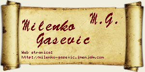 Milenko Gašević vizit kartica